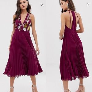 ASOS DESIGN Embroidered Midi Dress